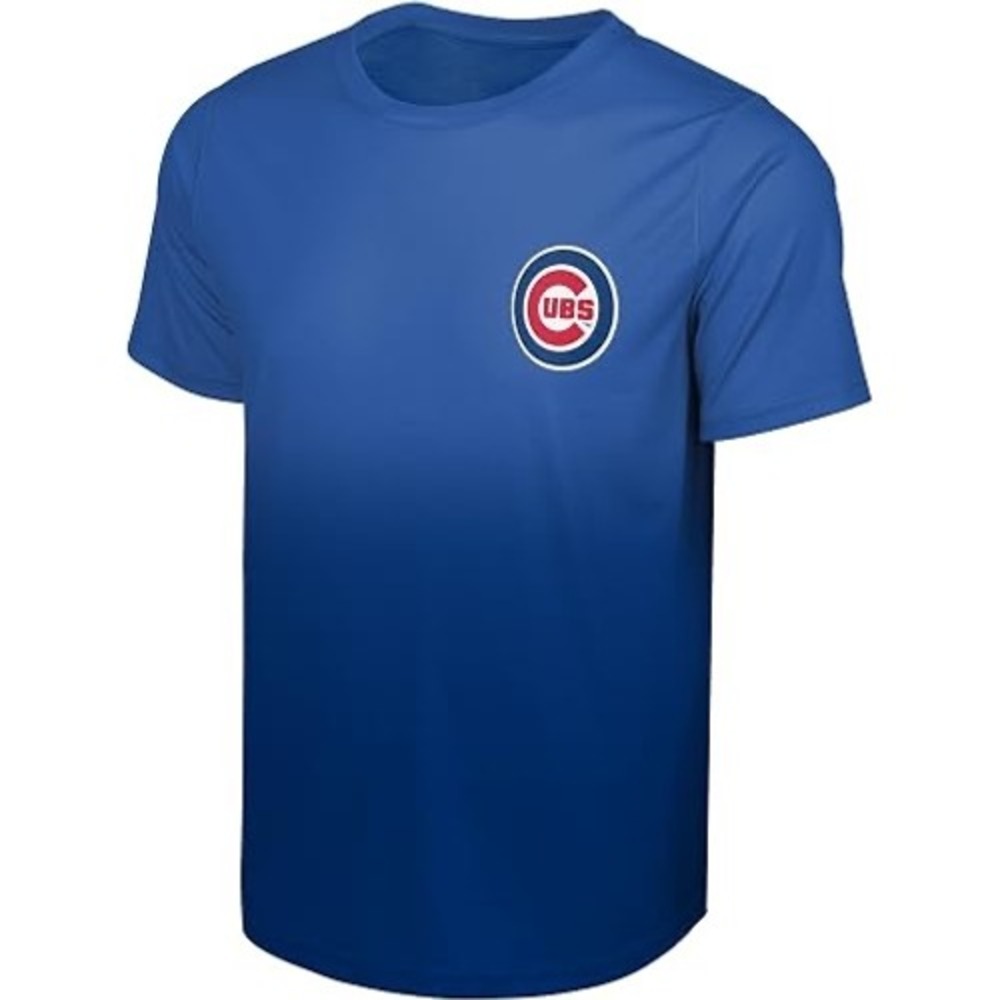 FOCO Chicago Cubs MLB Performance Tee Mens L Blue Ombre Baseball Activewear Fan
